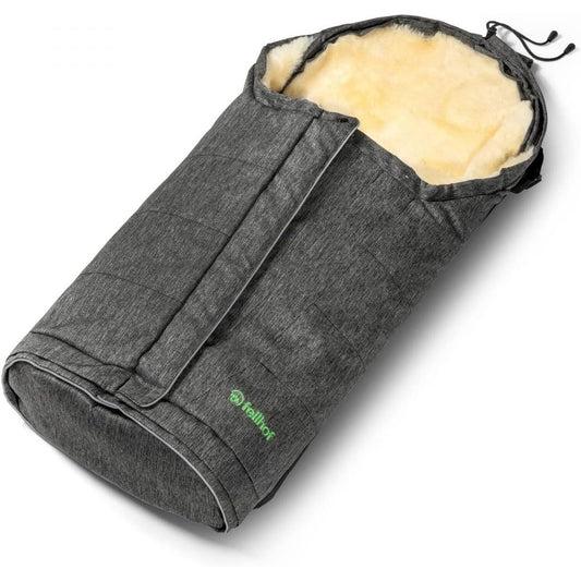 150481 - Mbulesë për këmbë Fellhof Sölden prej lëkure qengji, e rregullueshme 40/45 x 82/94 cm, melanzh grafiti