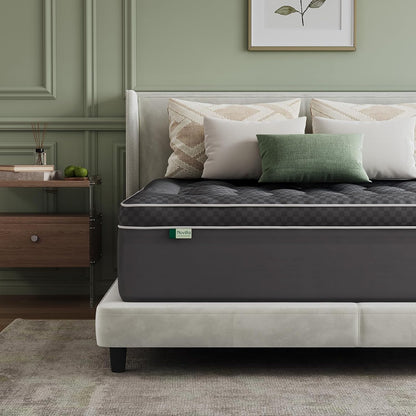 213271 - NOVILLA Mbrojtëse dysheku e qepur 120x190 cm – Mbulesë dysheku e butë dhe e ajrosur, Cloud Comfort – 30 cm me xhep të thellë – Gri e errët