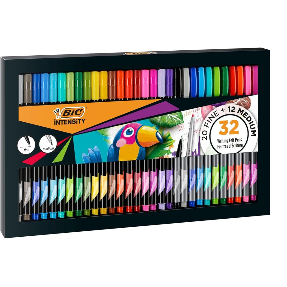 268505 - BIC Set stilolapsash Intensity me maja të holla dhe të mesme - Ngjyra të ndryshme, Kuti dhurate