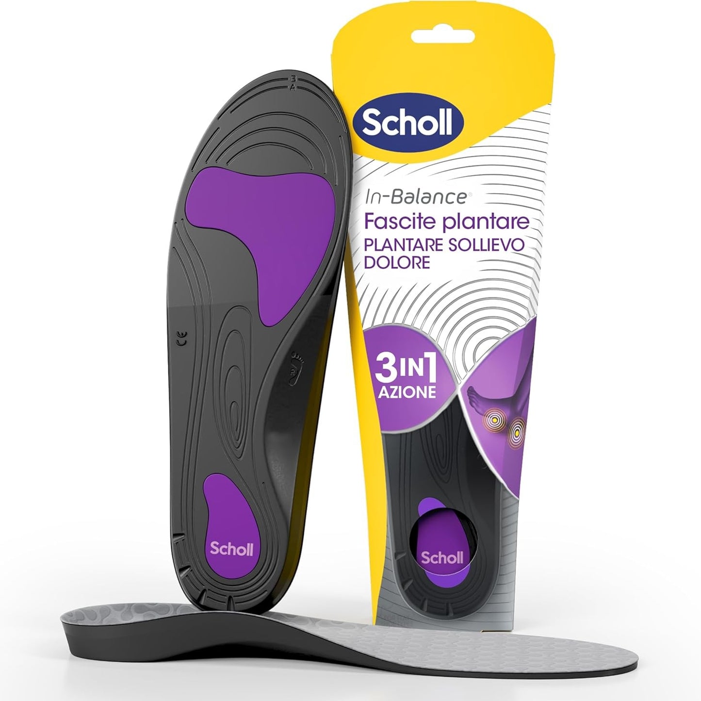 271649 - DR. SCHOLL'S Shtrata In-Balance Plantar Fasciitis për Qetësimin e Dhimbjeve, Mbështetëse për Harkun e Këmbës dhe Jastëk për Thembrën, Madhësia M (40-42), 1 Palë