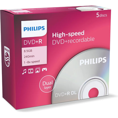 274615 - PHILIPS DVD+R DoubleLayer 8.5GB 8x 5er Pack
