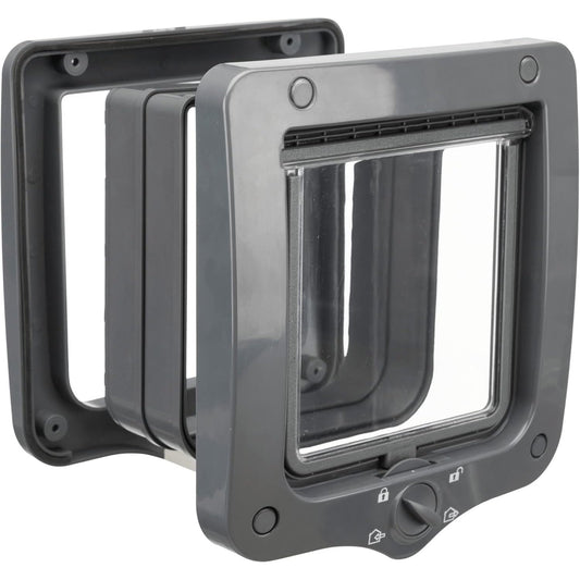 197483 - TRIXIE Derë me 4 Dore dhe Tunel, e Papërshkueshme nga Uji dhe e Heshtur, Përmasat e Përgjithshme: 20×22cm, Përmasat e Kapakut: 14×15.5cm, Ngjyra e Gri - Modeli 44232