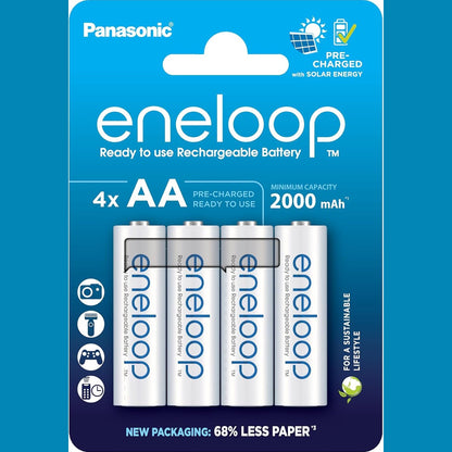 267032 - PANASONIC Bateri të rikarikueshme Ni-MH AA/Mignon, pako me 4 copë, kapacitet 2000 mAh, 2100 cikle karikimi