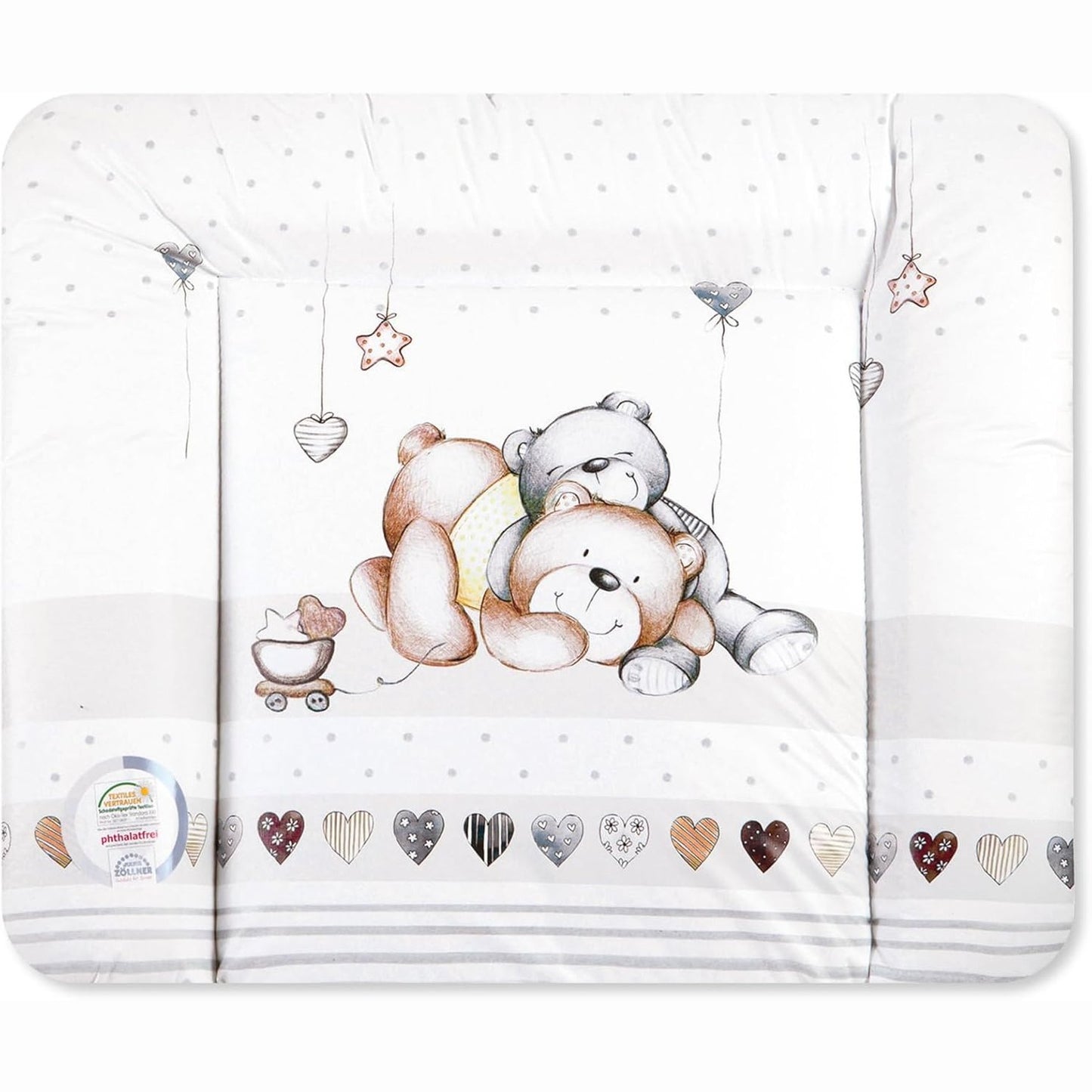 167236 - JULIUS ZÖLLNER Dyshekë Ndërrimi Softy me përmasa 85x75cm - I Papërshkueshëm nga Uji, i Fshirë, me Standardin Oeko-Tex 100 - Modeli Cuddly Bear - Prodhuar në Gjermani
