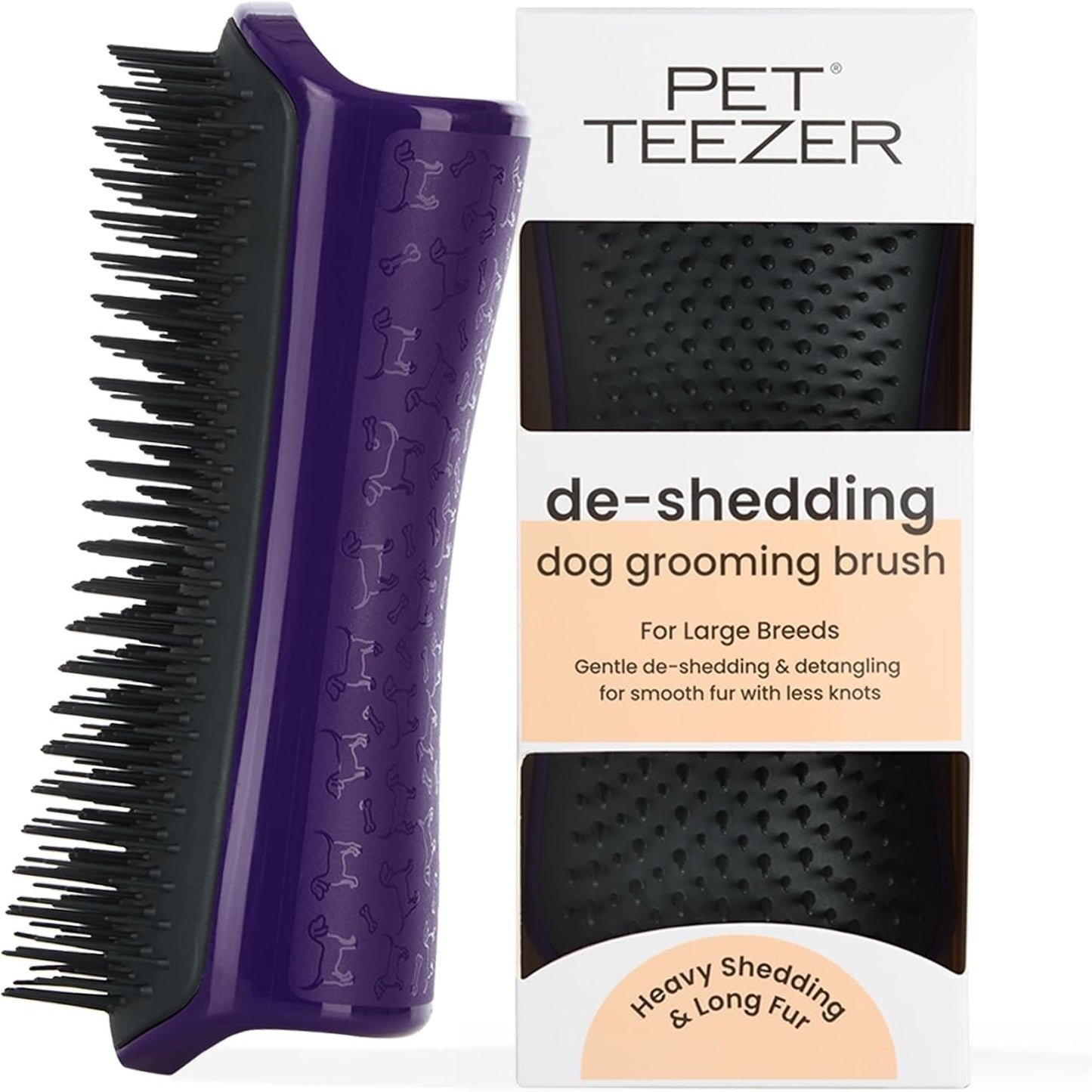 317679 - PET TEEZER Furçë për kujdesin e qenve, vjollcë/gri