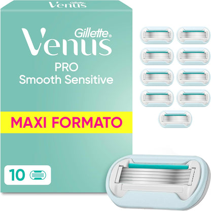 275221 - GILLETTE Brisqe rroje Venus Pro Smooth Sensitive për Gra, 10 Brisqe Zëvendësuese Origjinale