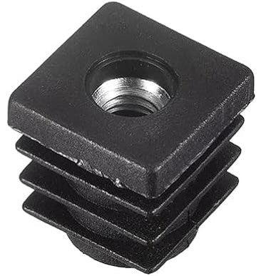 224912 - Kunja plastike katrore për tuba katrorë me diametër të jashtëm 1.5 x 1.5 cm, tapa për këmbë mobiljesh me fileto M6, 11 copë