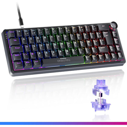 276314 - ONIVERSE Tastierë Magnetike për Lojëra me Tel, Shpejtësi Pulimi 8000 Hz, Kompakte 65% AZERTY, LED RGB, për PC/Mac/PS5 - Nocta e Zezë