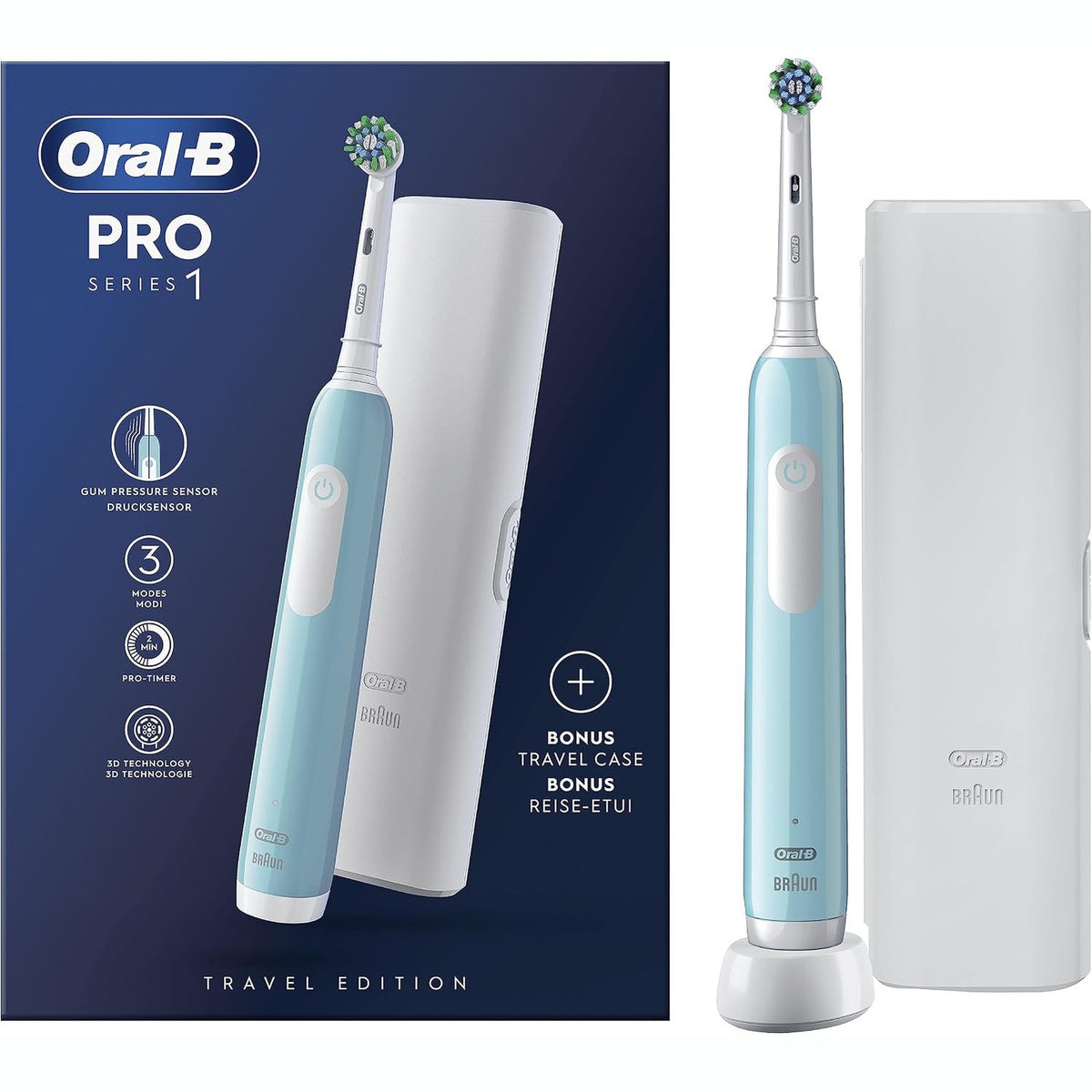 298043 - ORAL-B Furçë dhëmbësh elektrike Pro 1, me kokë furçe zëvendësuese, blu