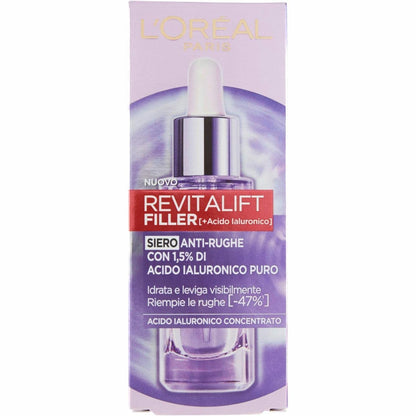 321306 - L'OREAL PARIS Serum për fytyrën kundër rrudhave, 30 ml, Për të gjitha llojet e lëkurës, Veprim mbushës dhe hidratues, I pasuruar me HA dhe PDRN