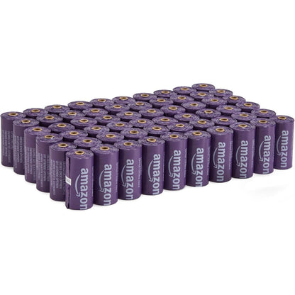 184569 - AMAZON BASICS Qese për Jashtëqitje Qensh pa Dozator, Ngjyrë Livando, 900 Qese (60 Pako me nga 15 Qese Secila)