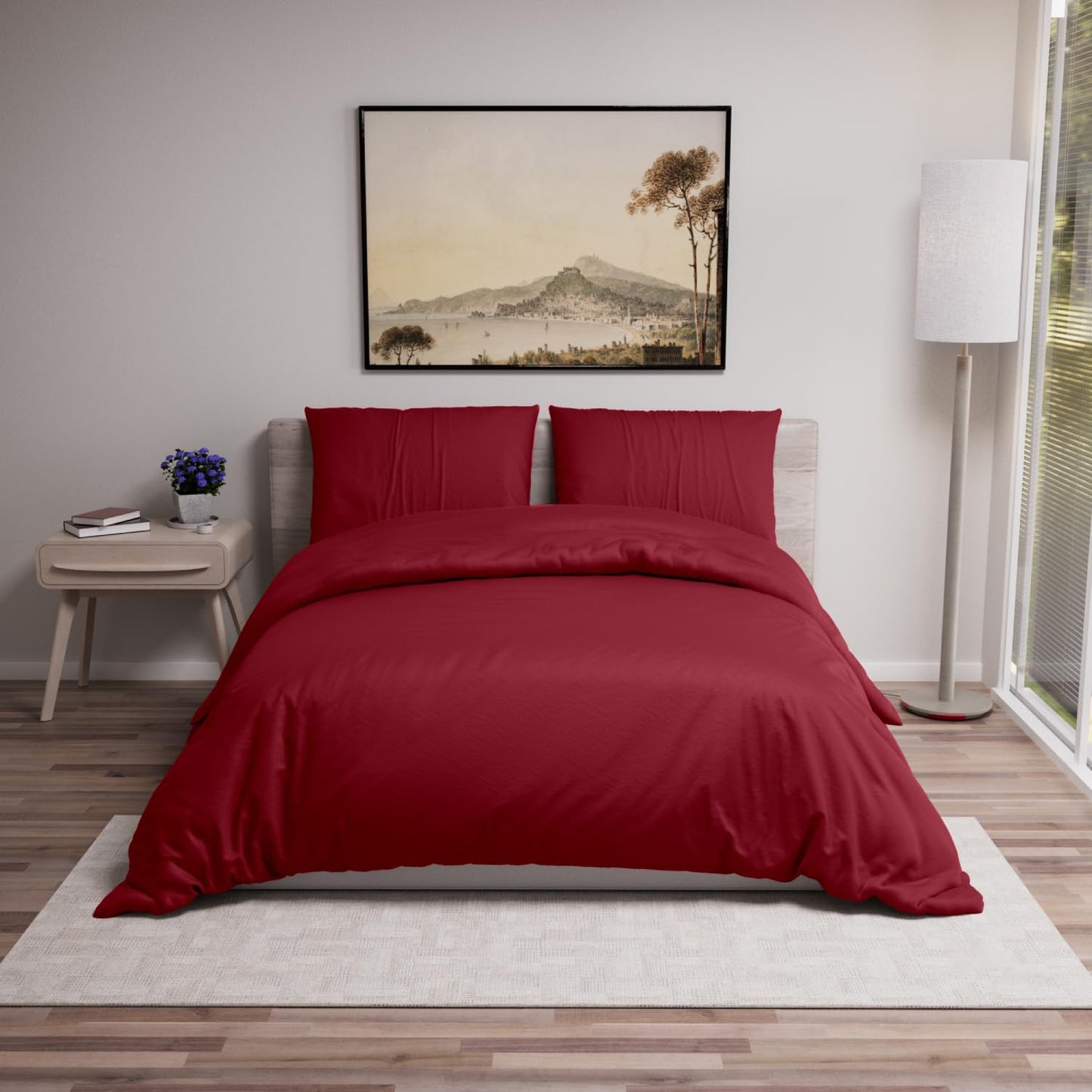 293396 - DREAMZIE - Mbulesë Jorgani 220x240 me 2 Mbulesa Jastëku 65x65, Mikrofibër i Butë, Ngjyrë Burgundy