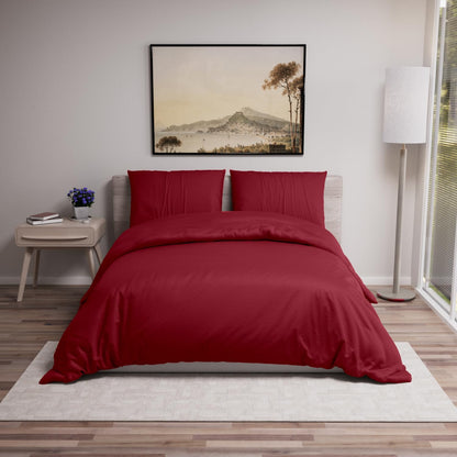 293396 - DREAMZIE - Mbulesë Jorgani 220x240 me 2 Mbulesa Jastëku 65x65, Mikrofibër i Butë, Ngjyrë Burgundy