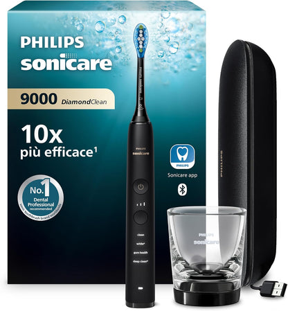 315163 - urçë dhëmbësh elektrike Sonicare DiamondClean 9000, HX9911/09, sensor presioni, 4 mënyra pastrimi, 3 nivele intensiteti, xham karikimi, kuti udhëtimi USB, e zezë