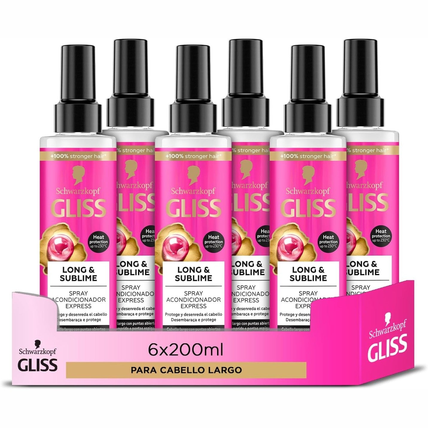 290011 - SCHWARZKOPF Balsam Gliss Long & Sublime Express për Flokë të Gjatë, Pa Shpëlarje, 6 njësi x 200 ml (gjithsej 1200 ml)
