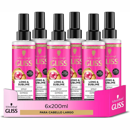 290011 - SCHWARZKOPF Balsam Gliss Long & Sublime Express për Flokë të Gjatë, Pa Shpëlarje, 6 njësi x 200 ml (gjithsej 1200 ml)