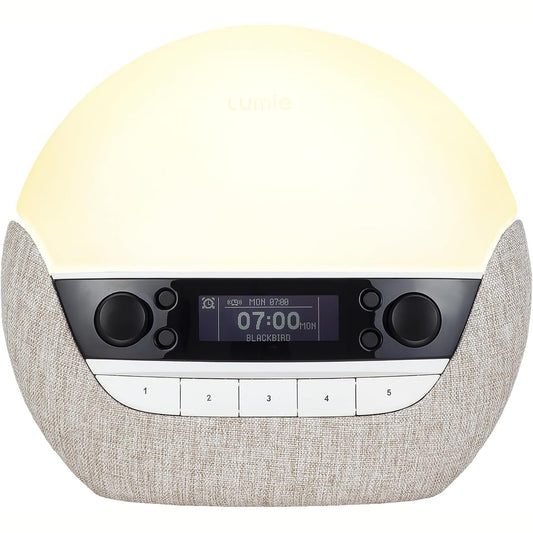 292099 - LUMIE BODYCLOCK LUXE 700FM - Orë alarmi me dritë, radio FM, altoparlant Bluetooth, dritë blu e ulët për kohën e gjumit