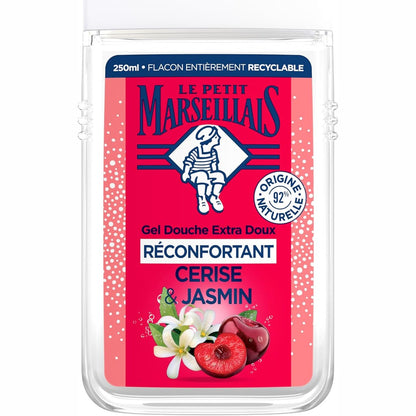 290563 - LE PETIT MARSEILLAIS Xhel Dushi Ekstra i Butë Rehatues Qershi & Jasemini - 250 ml - 92% përbërës me origjinë natyrale - pH neutral