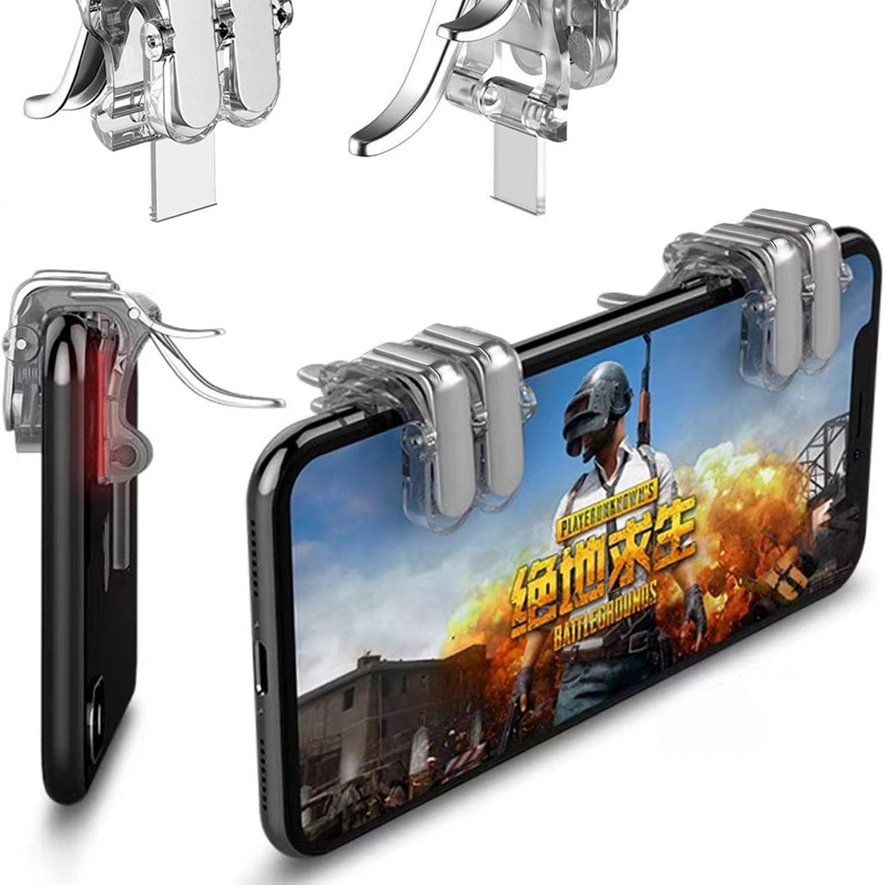320687 - Newseego Kontrollues Lojërash Mobile për PUBG, Jastëkë Kontrolli Mobile të Ndjeshëm, 1 Palë Shkelësash të Transparent
