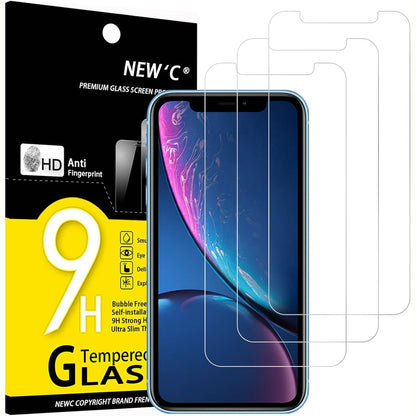 320682 - NEW'C Mbrojtës Ekrani me 3 copë për iPhone 11 dhe iPhone XR, Fortësi 9H, HD, Ultra i Transparent 0.33 mm