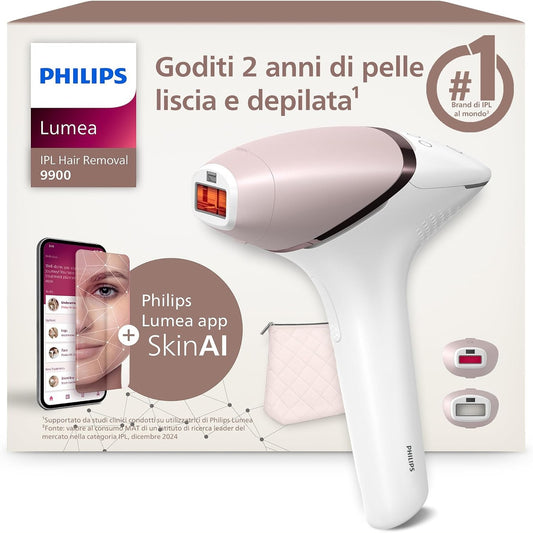 274812  - PHILIPS Lumea IPL 9900 Seria - Pajisje IPL për heqjen e qimeve, deri në 2 vjet lëkurë të butë, 2 aksesorë për trupin dhe fytyrën, pa tel