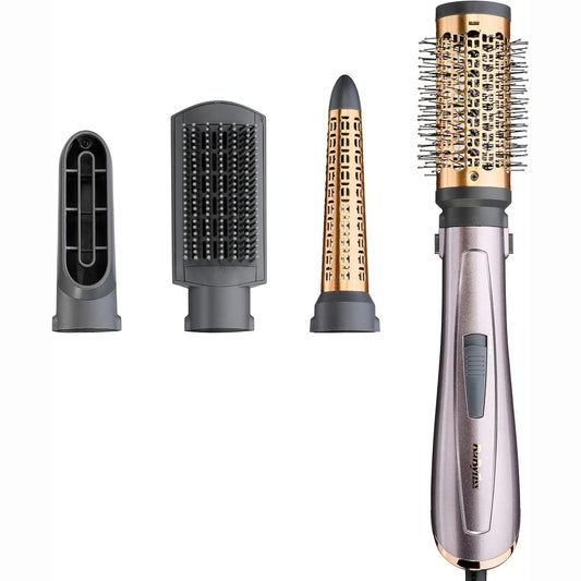 292456 - BABYLISS Air Style 1000 Furçë me ajër të nxehtë, 4 aksesorë, Teknologji jonike, Bakër/Gri, AS136E