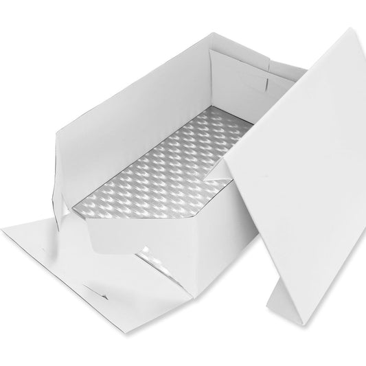 198362 - PME Baza dhe Kuti për Tortë Drejtkëndëshe, Plastike, e Bardhë, 381 x 278 mm