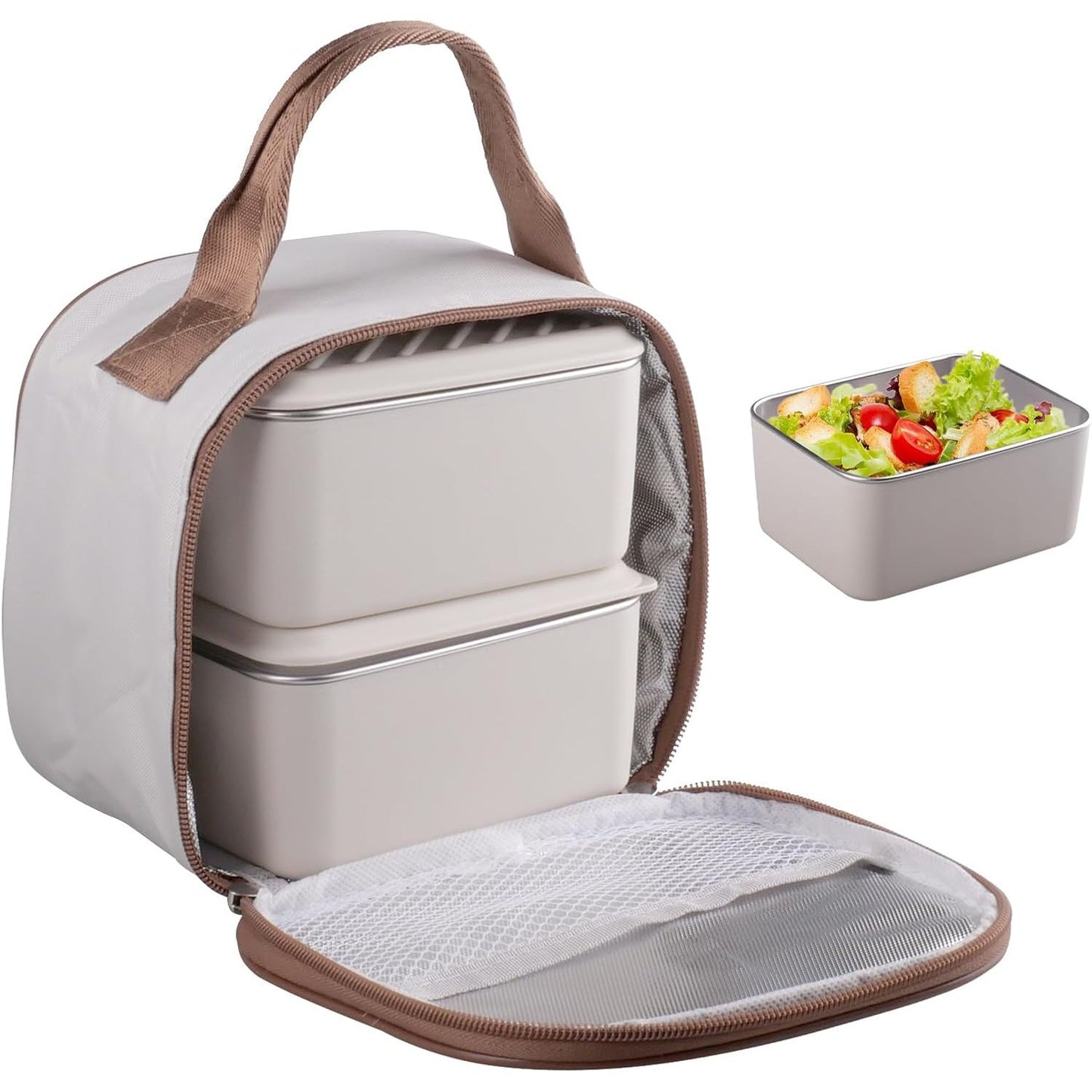 215923 - YAPITHOME Set me 2 Kuti Bento prej Çeliku Inoks, Të Mundshme për Mikrovalë dhe Lavatriçe