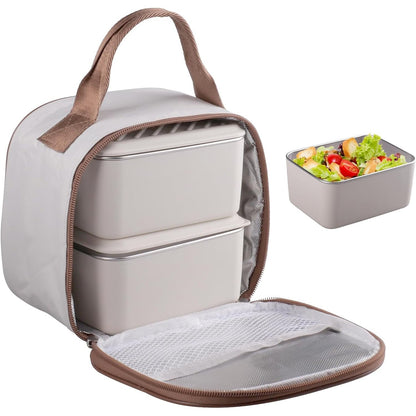 215923 - YAPITHOME Set me 2 Kuti Bento prej Çeliku Inoks, Të Mundshme për Mikrovalë dhe Lavatriçe