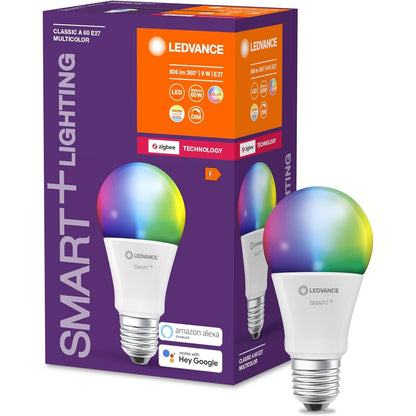 224399 - LEDVANCE Llampa Smart+ me teknologji ZigBee, 9W, A60, bazë E27, ngjyrë drite e rregullueshme RGBW, 806lm, 1 pako