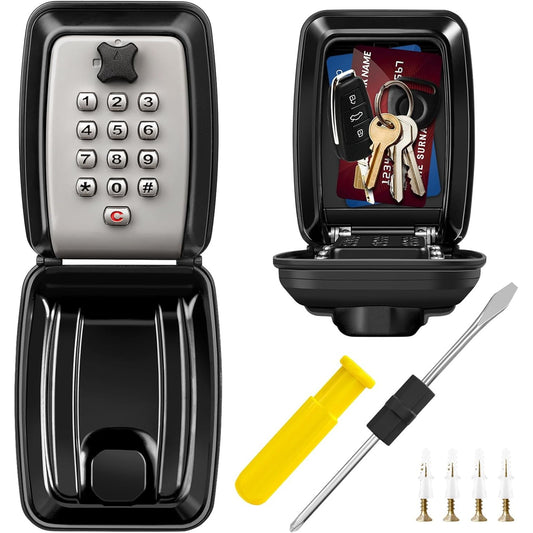 136234 - KASA-e-MADHE Kasafortë e Papërshkueshme në Ujë, e Montuar në Mur për Jashtë, me Kod 12-Shifror për Garazh, Shtëpi dhe Fermë