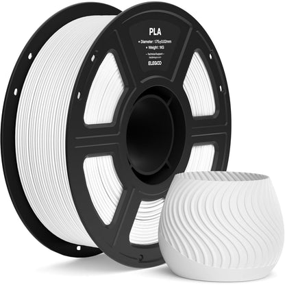 277153 - ELEGOO PLA Filament 1.75 1KG i Bardhë, Filament për Printer 3D, Saktësi Dimensionale +/- 0.02 mm