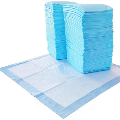 293544 - AMAZON BASICS Dyshekë urinimi për qen me 5 shtresa, 56 x 56 cm, pako me 100 copë, blu dhe të bardhë