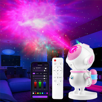 219095 - KANGTAIXIN Projektor Astronaut Starry Sky për Fëmijë, Dritë Nate LED, me Telekomandë, Kontroll me Aplikacion, Rozë