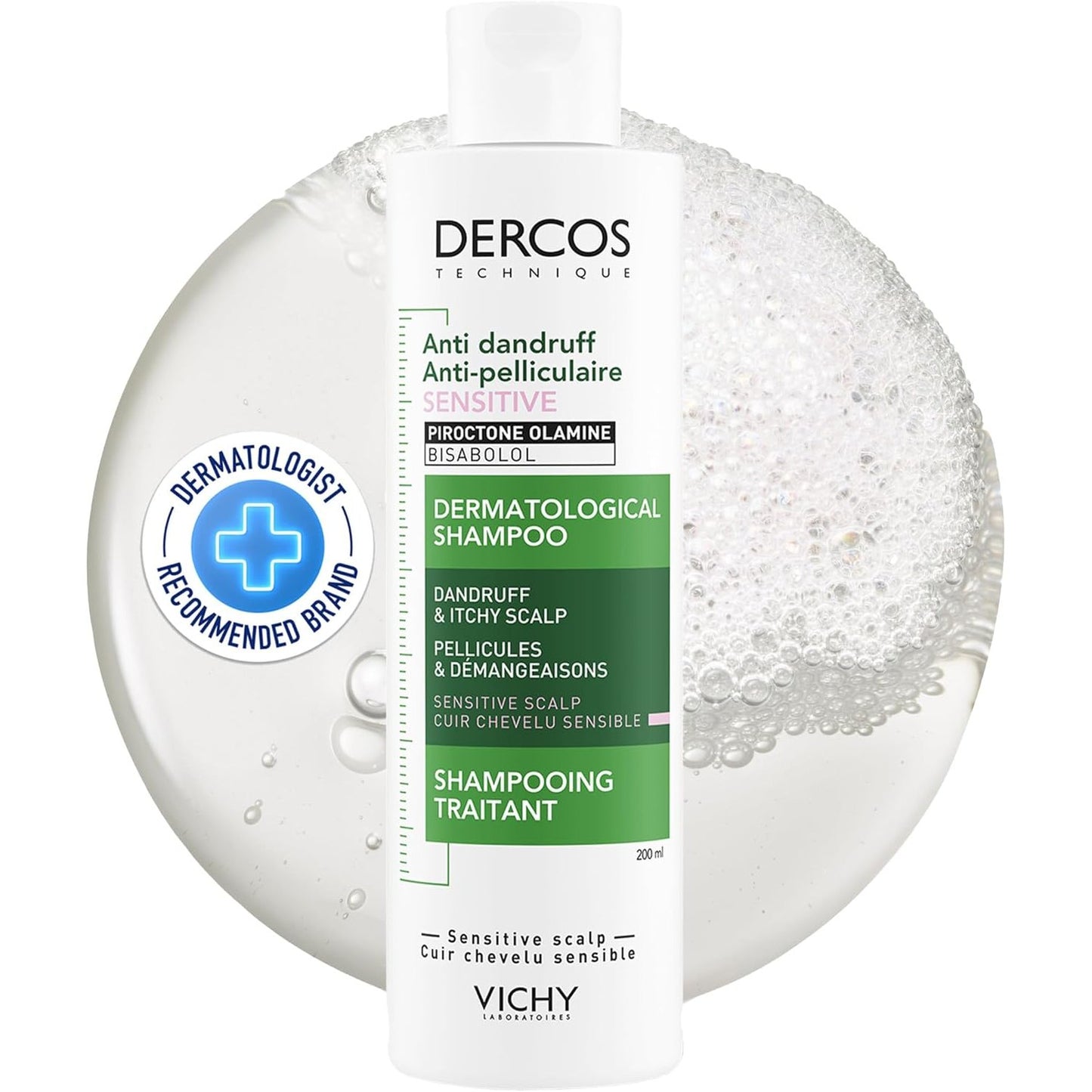 275542 - VICHY Dercos Shampo për trajtimin e zbokthit, Zbokth dhe Kruarje, Skalp i Ndjeshëm, 200ml