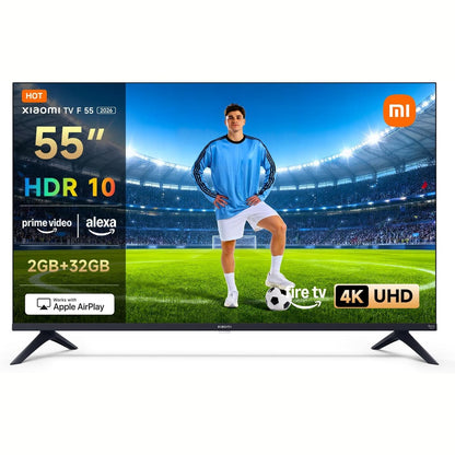 272588 - XIAOMI TV F 55, 140 cm (55 inç), 4K UHD, Smart TV, Fire TV, Kontroll Zëri Alexa, HDR10, MEMC, Modaliteti i Përmirësimit të Lojës 60Hz me 120Hz, 2GB+32GB, i pajtueshëm me AirPlay