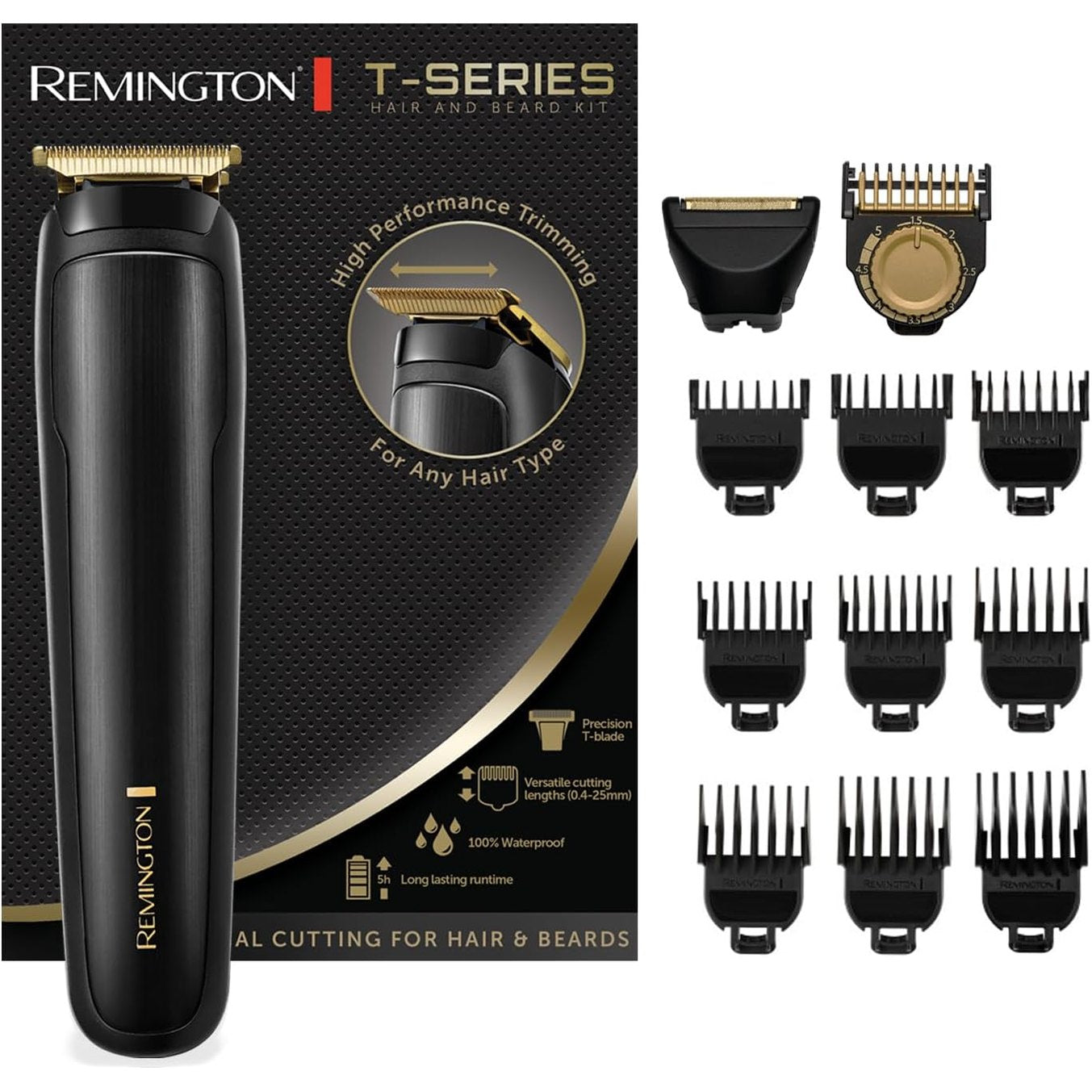 315612 - REMINGTON Makinë Profesionale Prerëse Flokësh MB7050, Funksion Motorri Turbo, Bateri Litiumi, Kohëzgjatje Pune 4 orë, Funksionim me Rrjet dhe Pa Kabllo, 9 Krehëra të Lidhur 1.5-25 mm