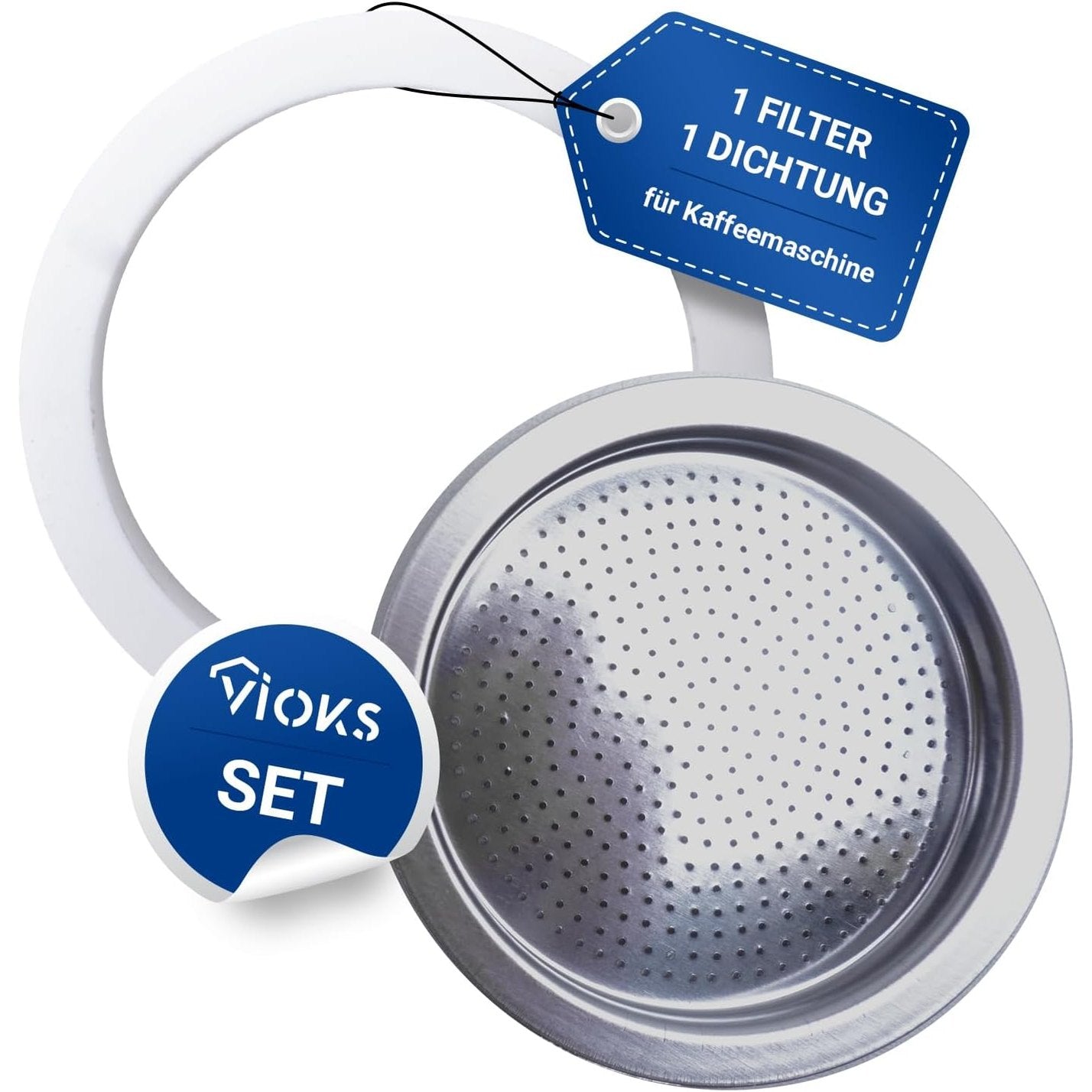 216074 - VIOKS Set 1x Unazë Vulosëse dhe 1x Filtër Zëvendësues 63 mm për Makinën e Kafesë Espresso BiÐ°letti