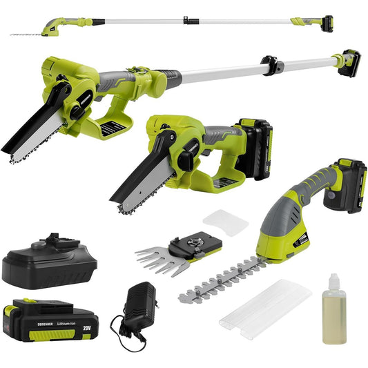 159489 - DEWINNER Prerësi i Gardhesh 3-në-1 pa Tel - Sharrë Elektrike me Zinxhir, 2.54 Metra e Gjatë, Tehe 240mm dhe 120mm, Kokë e Rregullueshme në 135°, me Çelës Sigurie