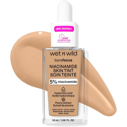 302575 - WET N WILD Bare Focus Niacinamide Skin Tint, Fondatinë e Lehtë, ngjyrë bezhë e gjelbër