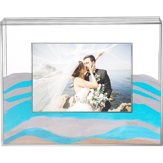 231247 - QUEEKAY Kornizë Fotografie me Rërë Wedding Unity, kuti me hije për ceremoninë e rërës, akrilike transparente, stil klasik