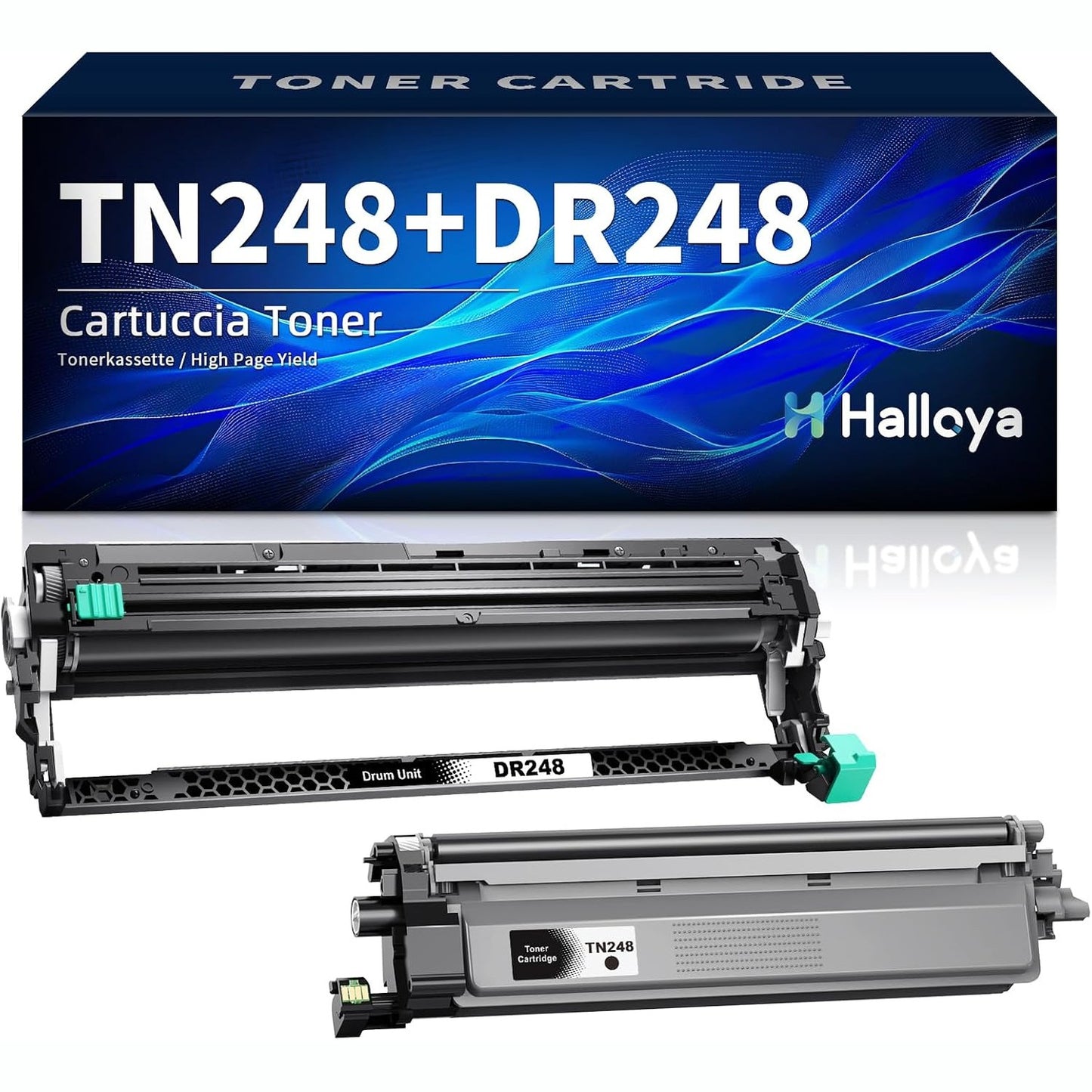 268592 - HALLOYA Fishek toneri TN248 & DR248 TN248XL me çip, i pajtueshëm me Brother DR248CL TN-248 për DCP-L3560CDW MFC-L8390CDW HL-L3240cdw