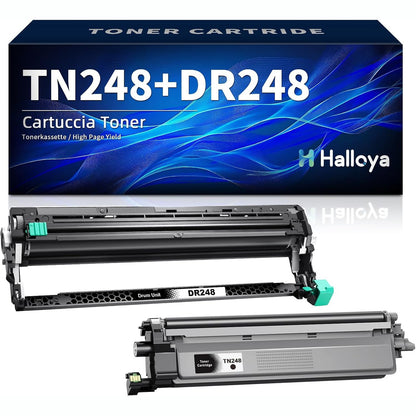 268592 - HALLOYA Fishek toneri TN248 & DR248 TN248XL me çip, i pajtueshëm me Brother DR248CL TN-248 për DCP-L3560CDW MFC-L8390CDW HL-L3240cdw