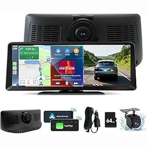 276657 - Ekran me prekje 8" për makinën me CarPlay dhe Android Auto, Bluetooth, radio FM, hyrje AUX, GPS, i pajtueshëm me iOS dhe Android