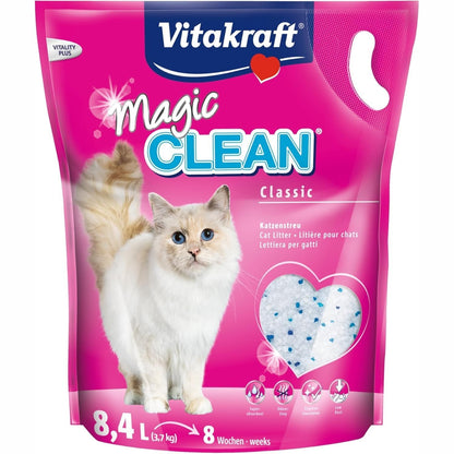 257304 - VITAKRAFT Magic Clean Classic, Pleh për macet që nuk grumbullohet, me sfera minerale, antibakterial, me pak pluhur, zgjat 8 javë (1 x 8.4L)