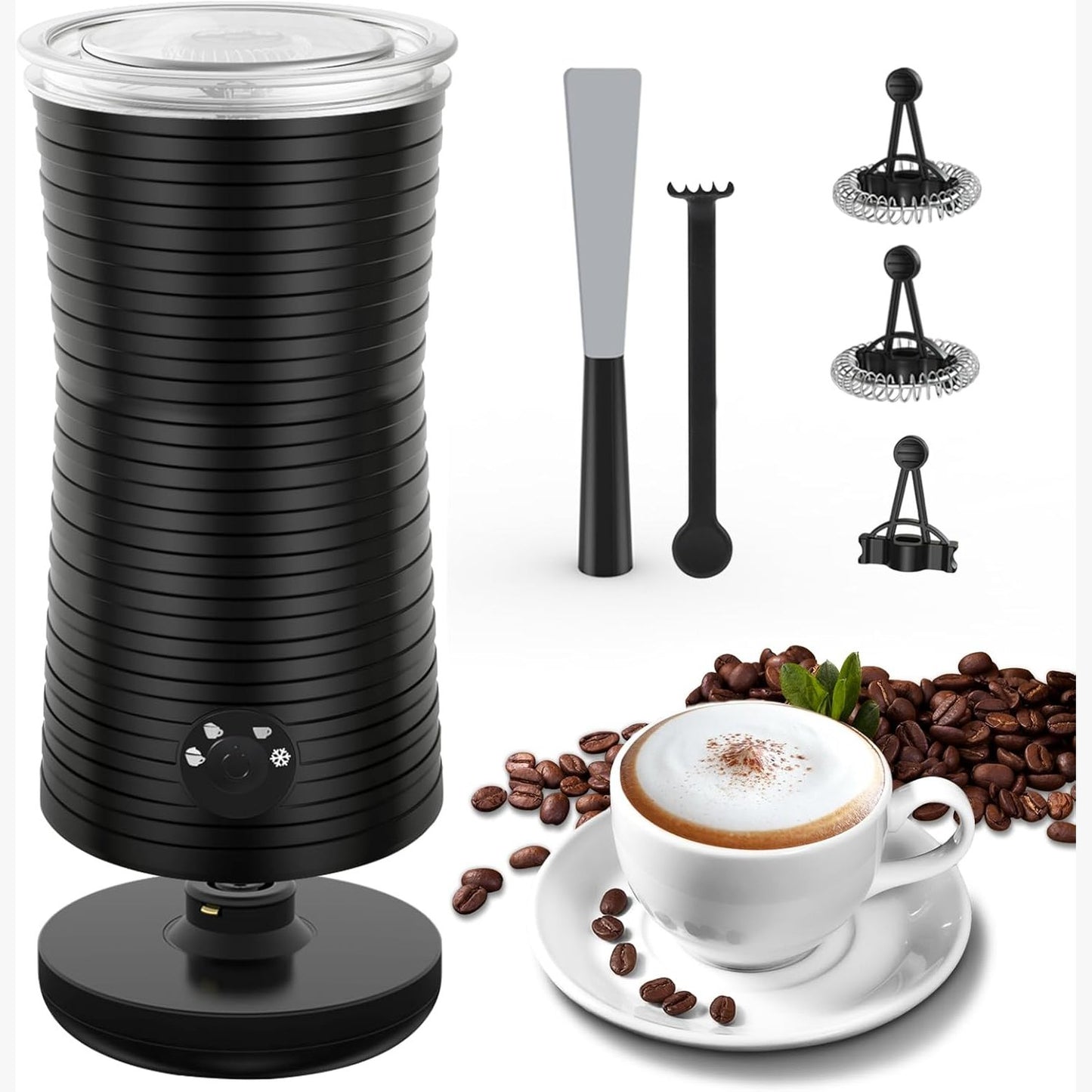 221700 - MORPILOT 4-në-1 Shkumëzues Qumështi Elektrik 400W, Kapacitet 240ml, për Cappuccino, Macchiato dhe Latte