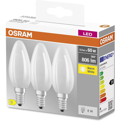 248365 - OSRAM Llambë Star me filament - Bazë E14 - Xham i ngrirë - E bardhë e ngrohtë (2700K) - 806 lumen - Zëvendësim për llambat tradicionale 60W - Pako me 1