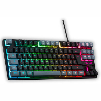299632 - G-LAB Keyz Cesium TKL, Tastierë Lojërash USB me Tel, 87 Taste, AZERTY, RGB e Personalizueshme, Makro të Programueshme, për PC/PS4/PS5/XBOX, E Zezë-Gri