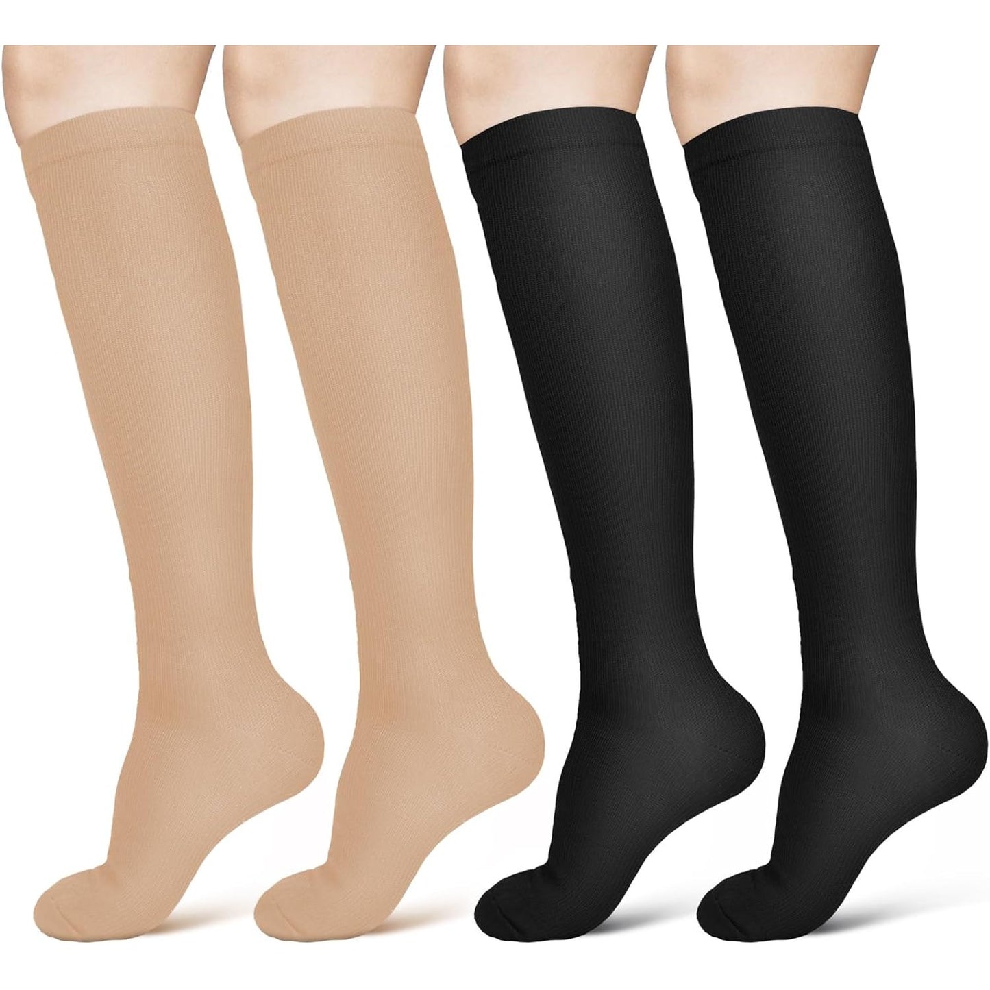 319024 - ACWOO - 2 palë çorape kompresimi për burra dhe gra - 15-20 mmHg - për vrapim, sport, fluturim, udhëtim, vena me variçe, infermierë (S/M)