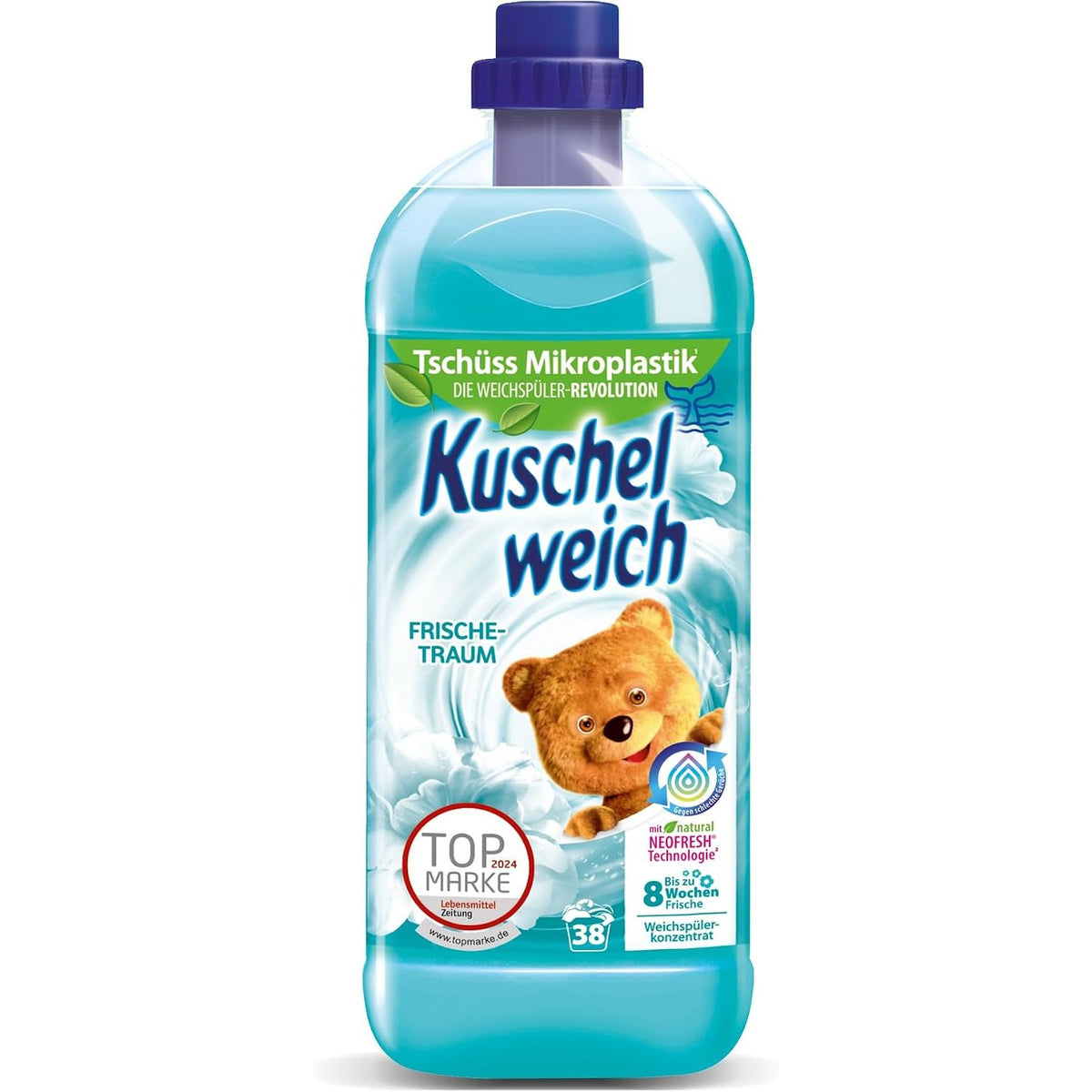 297341 - KUSCHELWEICH Zbutës rrobash Fresh, 1 litër, deri në 38 larje, 1037.48 g, pa mikroplastikë